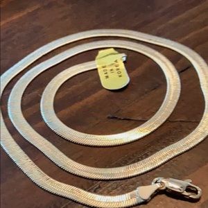 NEW Gold plated herringbone chain necklace, width 5 mm, length 19".